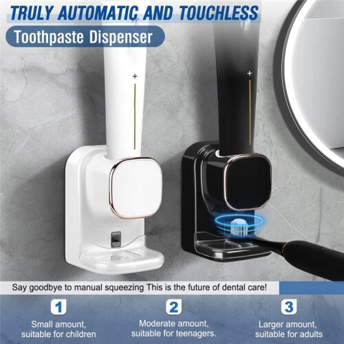 Automatic Toothpaste Dispenser Toothpaste Dispenser for Electric Toothpaste Dispenser Wall Mounted for Bathroom,White 1