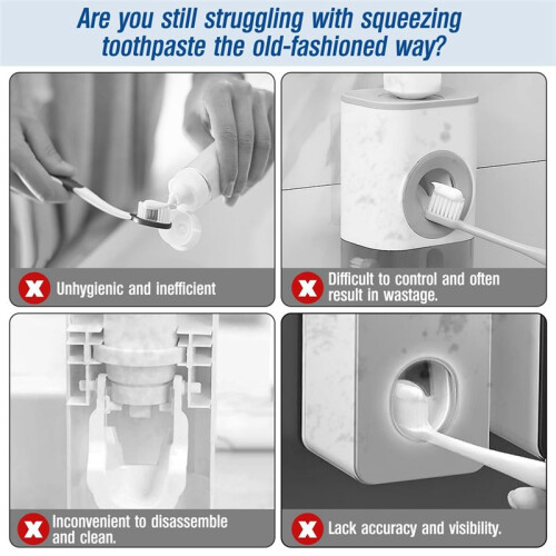 Automatic Toothpaste Dispenser Toothpaste Dispenser for Electric Toothpaste Dispenser Wall Mounted for Bathroom,White 2