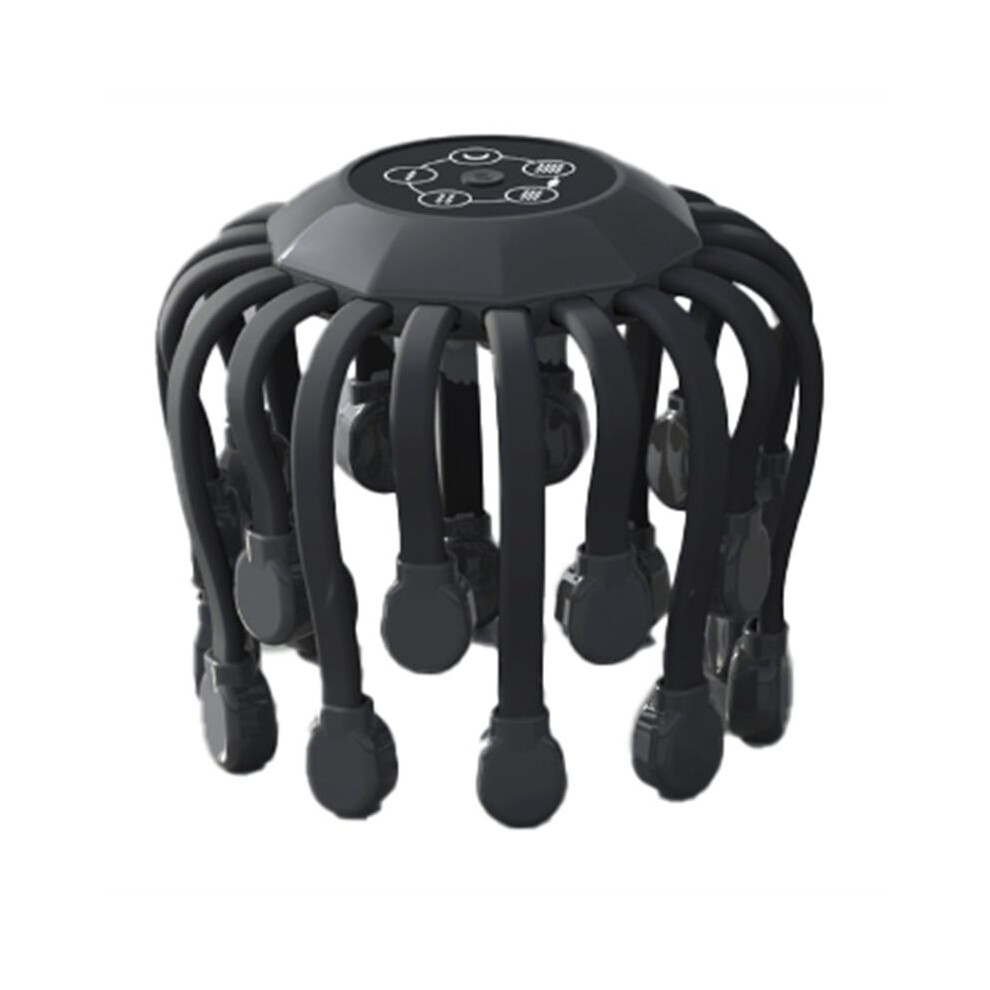 Red/Light/Black 20Massage Heads Scalp Massager Therapy Vibrator Octopus Scratcher For Relaxation Stress(Black)