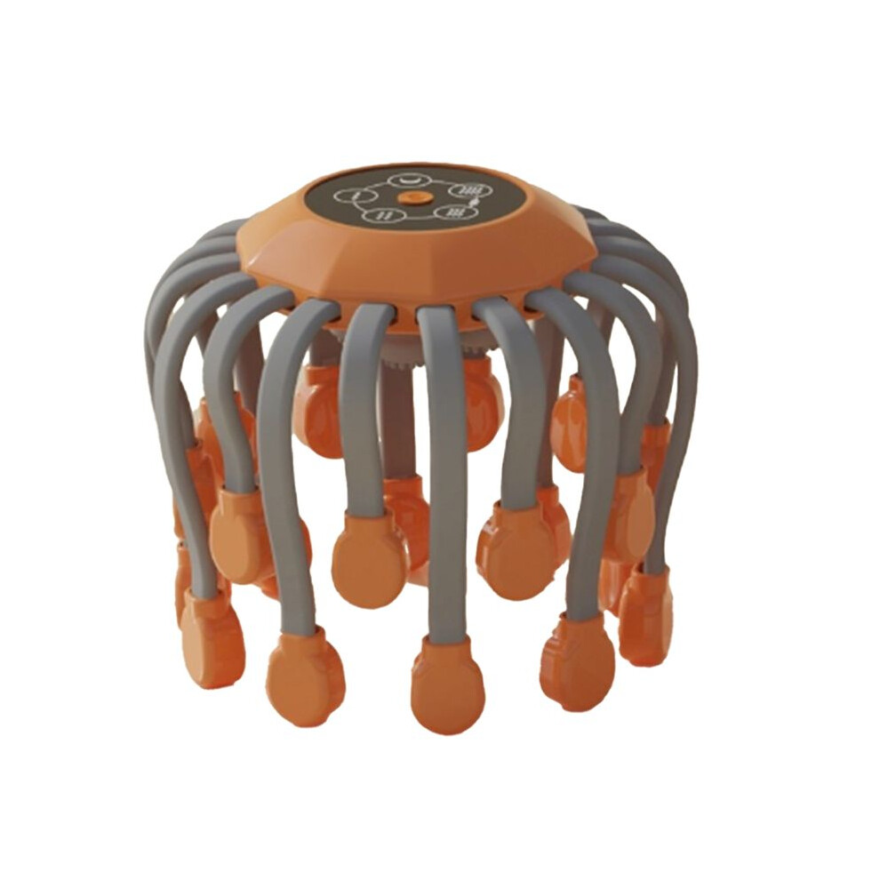 Red/Light/Orange 20Massage Heads Scalp Massager Therapy Vibrator Octopus Scratcher For Relaxation Stress(Orange)