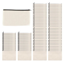 100 Pezzi Vuoti DIY Borsa Artigianale nel Tela con Cerniera Astuccio Borse per Trucco Borsa nel Tela Borsa da Toilette da Viaggio Multiuso