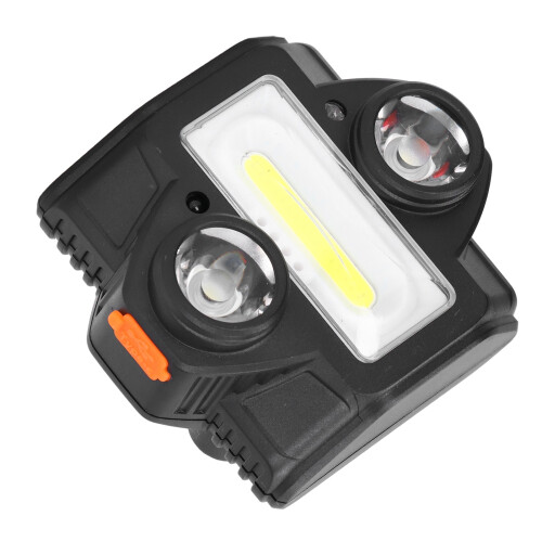 Lampe frontale LED rechargeable, lampe frontale à angle réglable avec modes manuel et induction pour un éclairage multimode mains libres lors 2