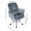 Living And Home Chenille Upholstered Office Chair with Armrests and Casters, Blue Grey 6