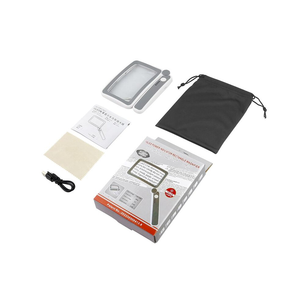 Magnifying Glass with Light Reading Gifts - Rechargeable LED Page Magnifier 4X for Book Lovers Handheld Vision Aids