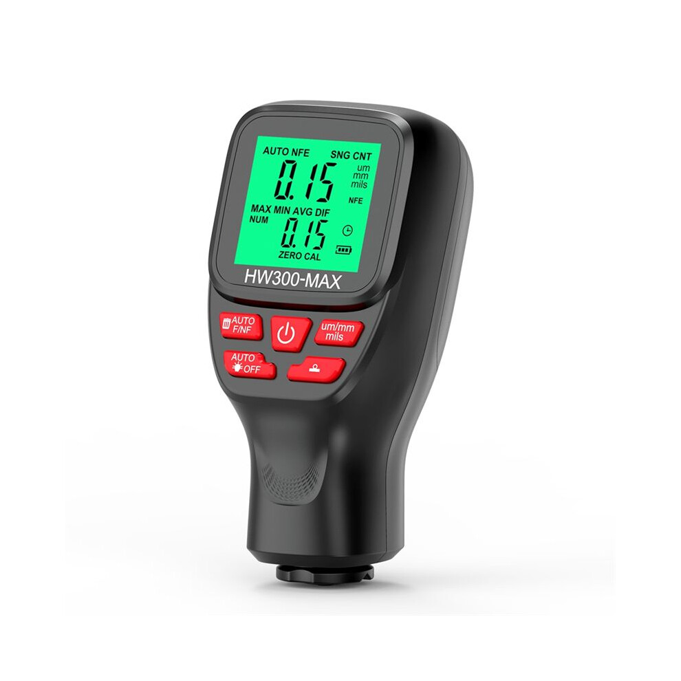 Hw300-Max Coating Thickness Gauge 0-2000Um Car Paint Film Thickness Tester Car Coating Measuring Tool Black 6033534018955