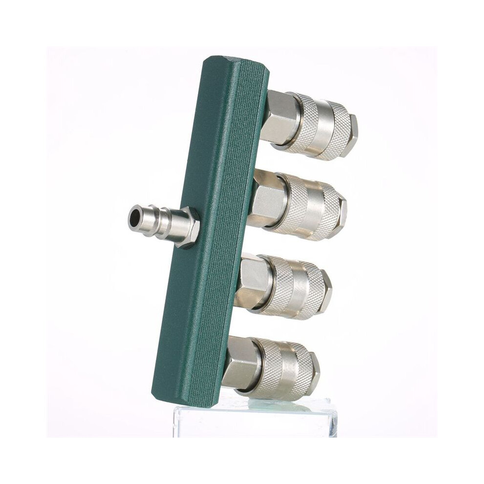 Air Compressor Splitter With 4 Couplers & 1/4Inch Npt Plug 1/4Inch Npt Air Fitting Coupler 4-Way Straight Air Manifold 6031497466363