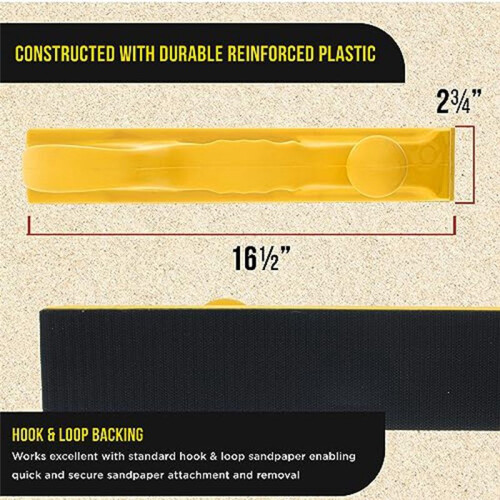 Hand Sanding File Block Hand Sanding Board with Hook and Loop Backing Suitable for Continuous Rolls or Sandpaper Sheets 1