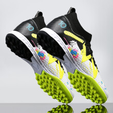 (WHITE, 39) High-top FG long stud and TF short stud soccer shoes, unisex design suitable for professional training in all four seasons.