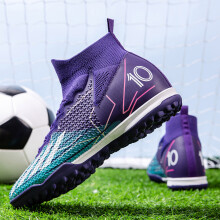 (PURPLE, 36) New competition-level football shoes, universal for men and women, professional game training sports shoes, short studs, crushed