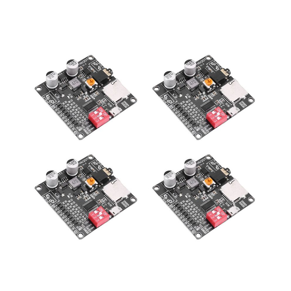 4X Dy-Hv20t 12V/24V Power Supply10w/20W Voice Playback Module Supporting Micro- Card Mp3 Music Player For 6031252816112