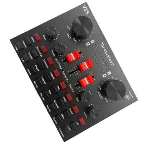 V8S Microphone USB Rechargeable External Mixer Kar 2