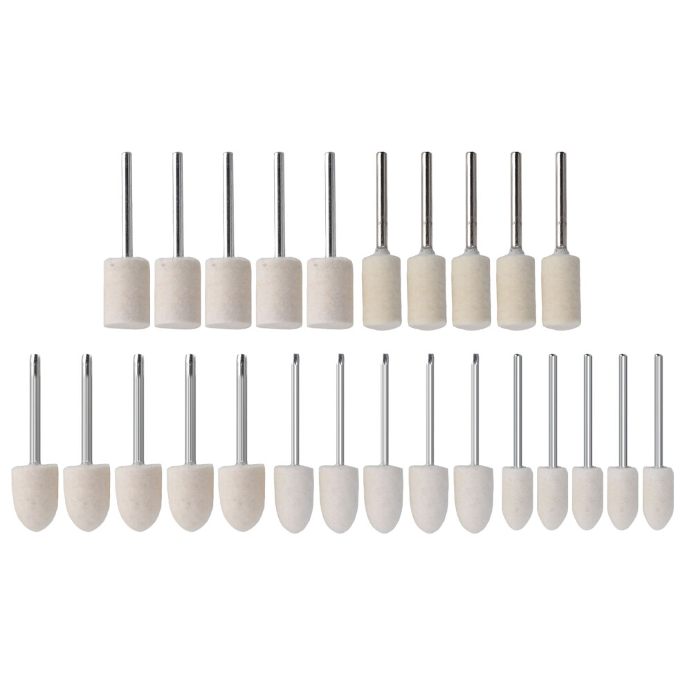 Felt Polishing Wheel Set 25Pcs For Wool Buffing And Grinding In Rotary Tools 4241376420313