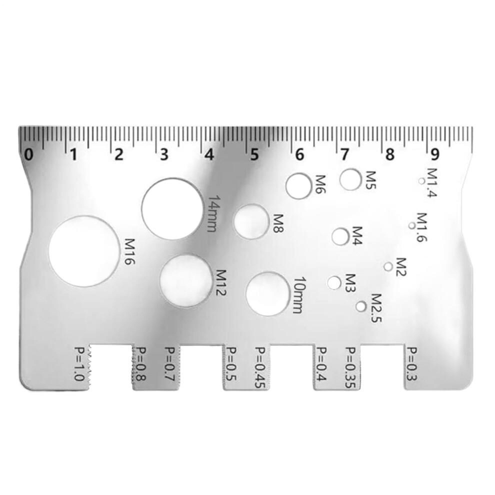 Stainless Steel Thread Gauge And Bolt Size Ruler With Precise Measurement For Garage And Workshop 9347817631371