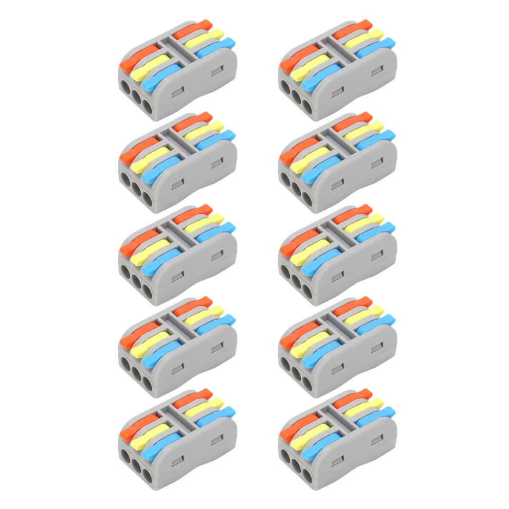 10Pcs Draht Leiter Stecker Mini LeverNut 3in3out