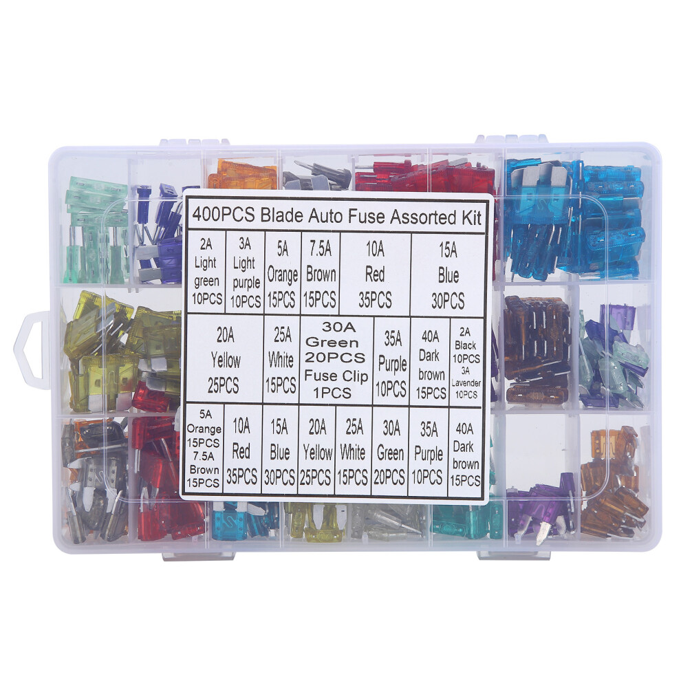 400Pcs Car Fuses Assortment Kit For Car, Truck, Atv, Boat, Dc Components 4651377061222
