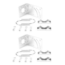 2X Suporte de Montagem em Poste L Suporte de Montagem para AcessóRios de Hardware de Parede para Antena Externa LPDA Yagi com Parafuso em U