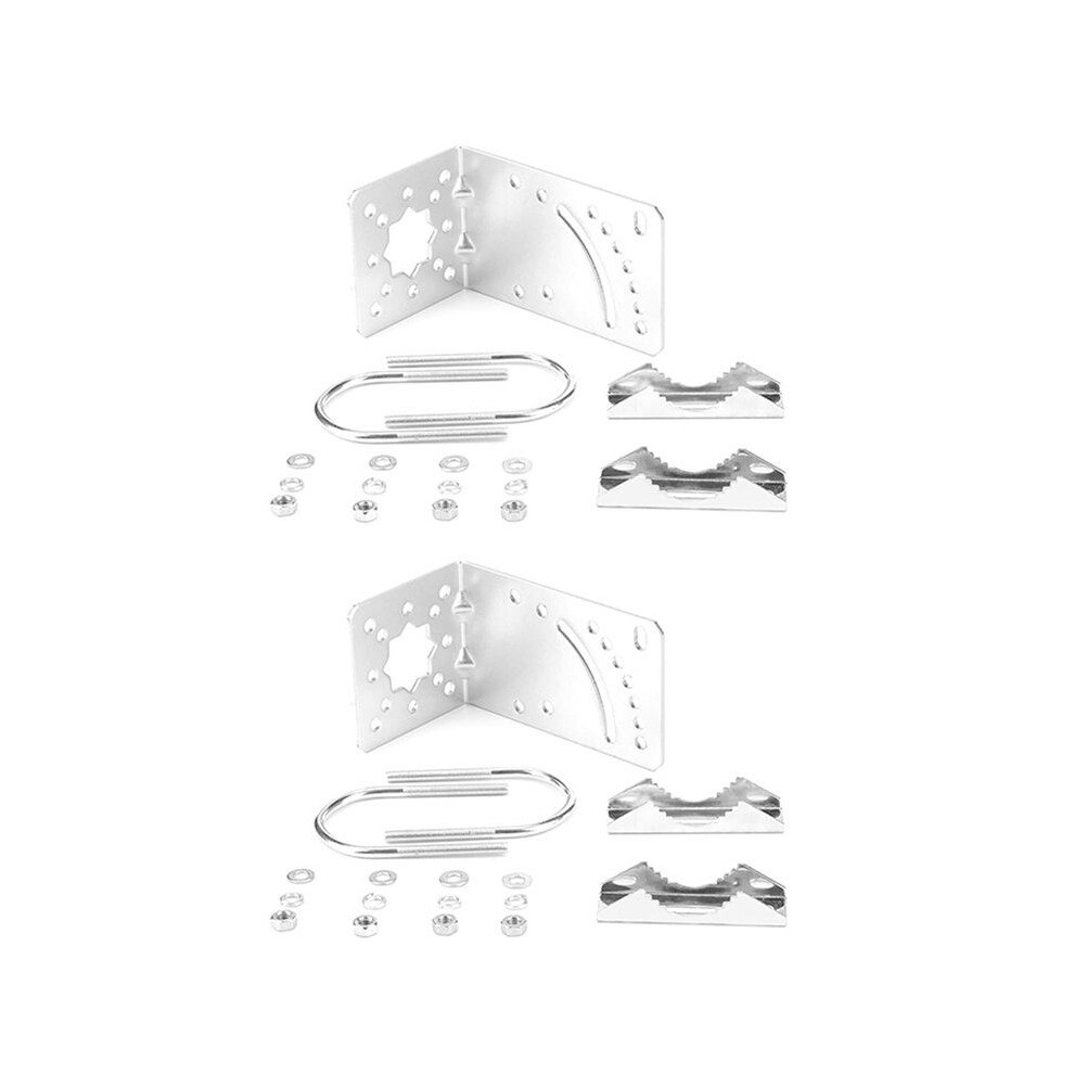 2X Pole Mount Bracket L Mounting Bracket To Wall Hardware Accessories For Lpda Yagi Outdoor Antenna With U-Bolt 6032656568744