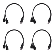 4X USB 2.0 A Male to 2 Dual USB Female Jack Y Splitter Hub Power Cord Adapter Cable
