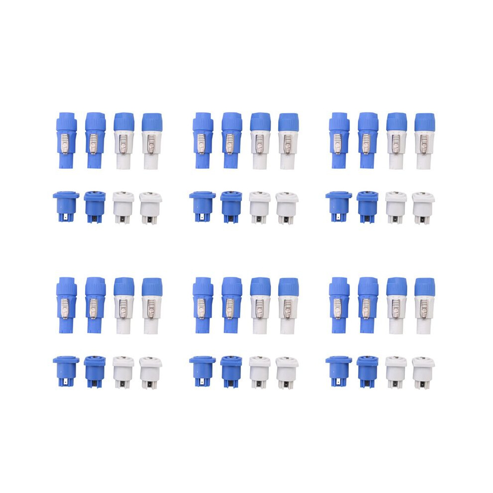 24 Sets Powercon Connector,Nac3fca+Nac3mpa-1&Nac3fcb+Nac3mpb-1,Lockable Cable Connector + Chassis Connector 4711655258048