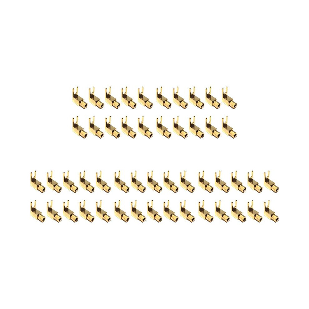 Right Angle Spade Fork & Binding Post - 4Mm Banana Plug Socket - Spade Fork Connector For Speaker & Power & Amp(50 Pack) 6031650233924