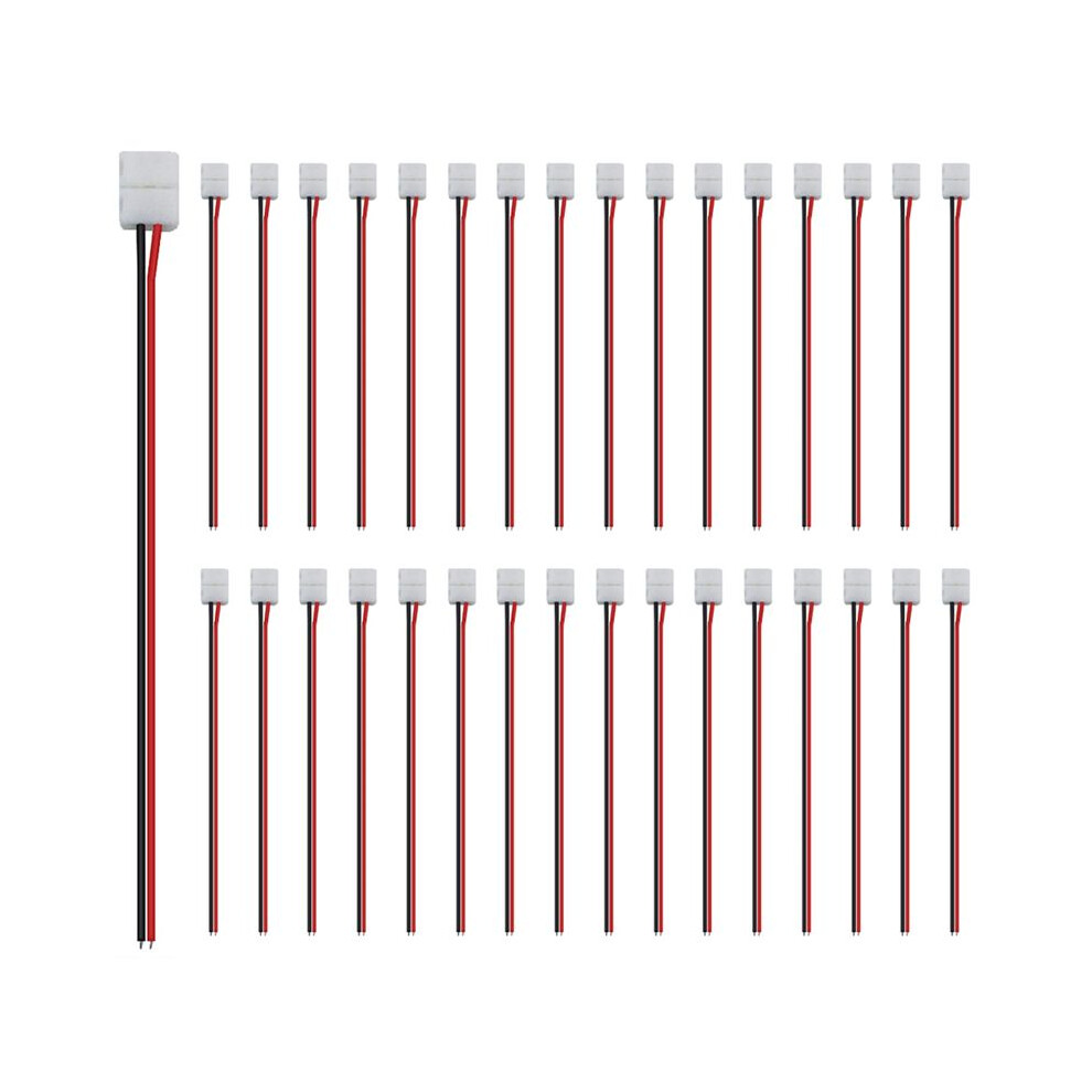 100Pcs Led Tape Connector 2Pin Led Strip Accessories Connectors 8Mm For 2835 3528 5050 5730 5630 Smd Led Strip 6033461007350