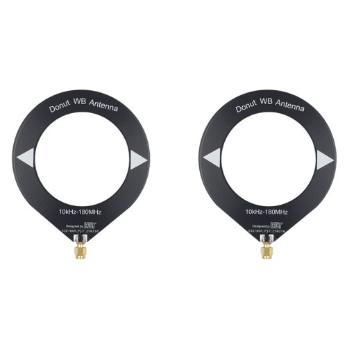 2X 10kHz-180MHz  Loop Antenna All Band Coverage Ring Donut Antenna Supports Shortwave/Medium Wave SDR Black