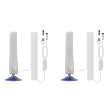 2X Indoor Digitale HDTV Antenne TV 50 Miles Range Radius Versterker DVB-T2 Helder Satellietschotel Signaal Ontvanger Antenne