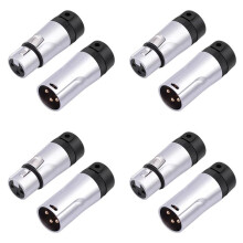 4X Male/Female Compact XLR Microphone Solder Adapter Adjustable 90 Right Angle 3Pin XLR Solder Connector 3 PIN XLR Ends