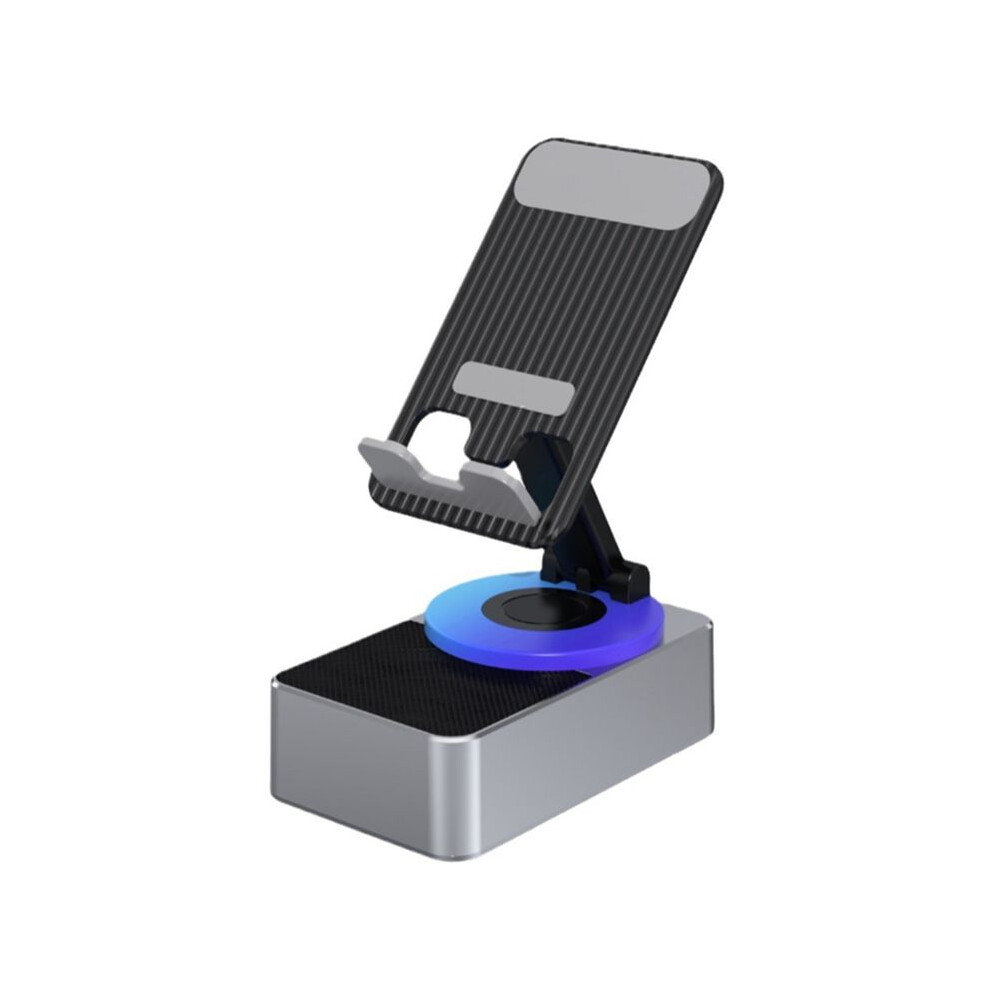 3-In-1 Mobile Phone Holder, Audio Power Bank, Call Speaker, Multi-Function Foldable Rotating Desktop, Gray 6032981969131