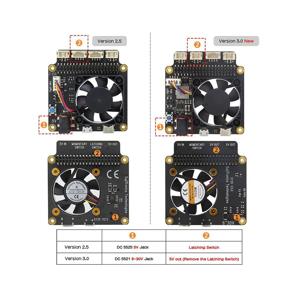 X735 V3.0 Power Management Expansion Board For Raspberrypi 4B X825 Nas 2.5-Inch Hard Disk Ssd Power Expansion Board 6032645690890