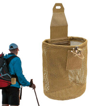 Dump Pouch For Belt, Foldable Drawstring Pouch, Large Capacity, Fruit Picking Bag For Hiking And Camping, Khaki