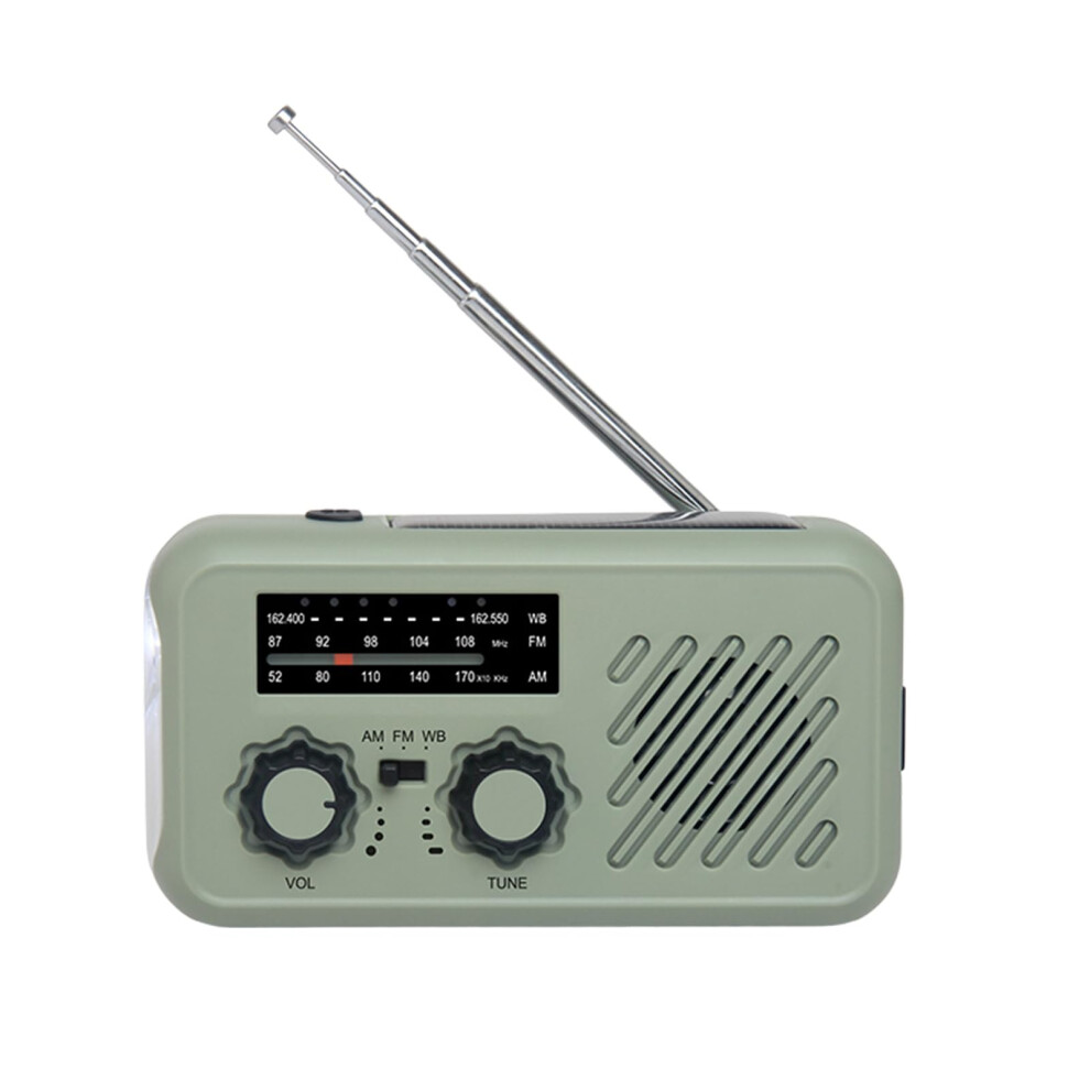 Emergency Weather Radio with AM FM Alerts, Solar Hand Crank USB Power Bank and Flashlight