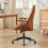 Living And Home Mid-Century Modern Office Chair with Casters, Brown 3
