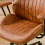 Living And Home Mid-Century Modern Office Chair with Casters, Brown 5
