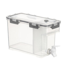 Plastic Drink Dispenser with Spigot, Spigot and Rubber Ring Beverage Jug for Fridge, Anti Drip 3.5L Water Dispenser with Filter Separator Plate for