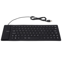 Teclado de silicone à prova d'água, modelo dobrável, portátil e leve com estrutura selada à prova de poeira e óleo, digitação silenciosa e