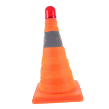 Collapsible Reflective Traffic Cone with High Brightness LED Light for Emergency Use, Space-Saving Design, Outdoor Safety