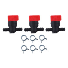 3PCS 494768 698183 Valvola di Intercettazione del Carburante con Morsetto per Tubo del Carburante 1/4 Pollici Briggs e Stratton Murray Toro Trattorini