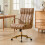 Living And Home Ergonomic High Back Office Chair with Casters, Light Brown 1