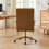Living And Home Ergonomic High Back Office Chair with Casters, Light Brown 4