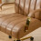 Living And Home Ergonomic High Back Office Chair with Casters, Light Brown 5