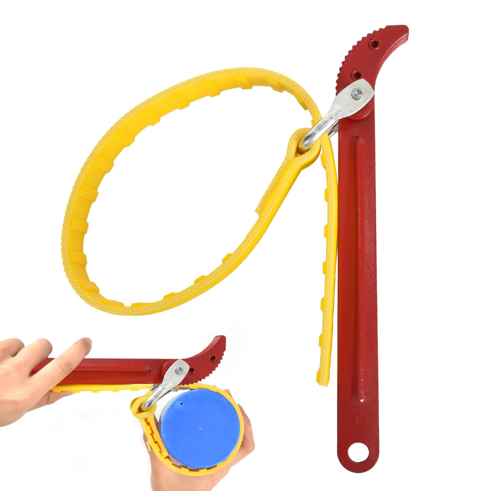 8 Inch Adjustable Strap Wrench Set With Nonslip Grip For Oil Filter Removal And Engine 9347817634945