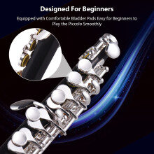 Piccolo-Instrument, ABS-Rohr, Weißkupfer,