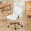 Living And Home Ergonomic High Back Office Chair with Casters, Beige-white 1