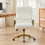 Living And Home Ergonomic High Back Office Chair with Casters, Beige-white 2