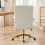Living And Home Ergonomic High Back Office Chair with Casters, Beige-white 4