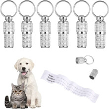 Elegante Haustier-Ausrüstung, Anti-Verlust-Haustier-ID-Tags, personalisiertes Etikett mit Kapselröhrchen-Design, wasserdichter Edelstahl, ein Muss