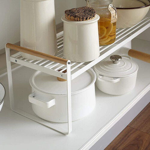 Space-Saving Storage Rack for Kitchen Cabinet, Adjustable Expandable Shelf with Stackable Rust Resistant Design, Durable Non Slip Heavy Duty Iron 2