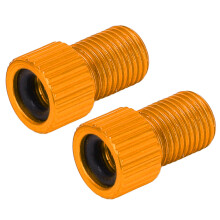 2pcs Golden Yellow Presta to Schrader Bike Valve Adapters, Aluminum, 15x9.5mm