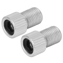 2pcs Presta to Schrader Bicycle Valve Adapter Kit, Aluminum Alloy, Silver